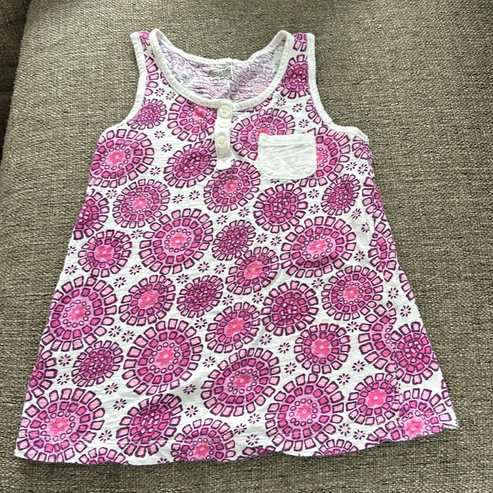 Old Navy Girls Pink White Flowers Tank Top Size 8